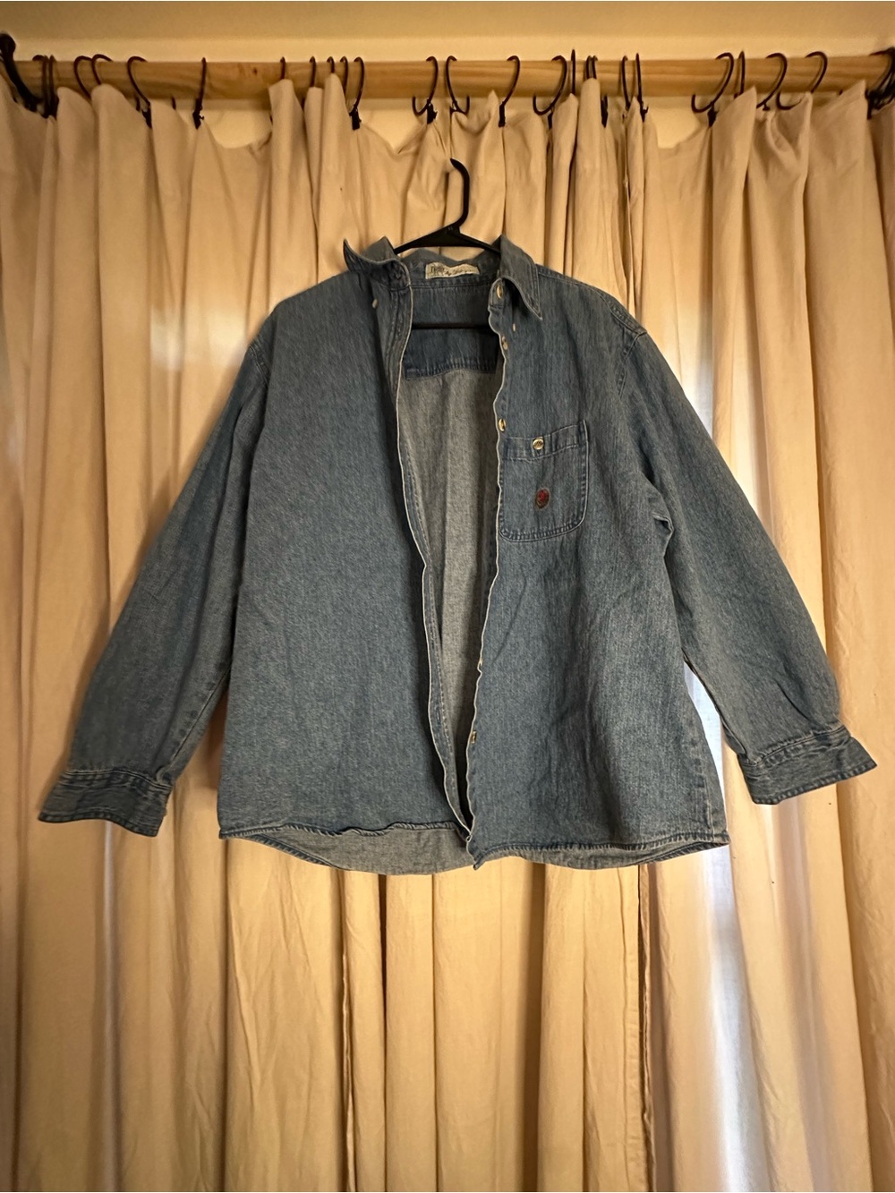 Wrangler Light Blue Denim Button-Down Shirt